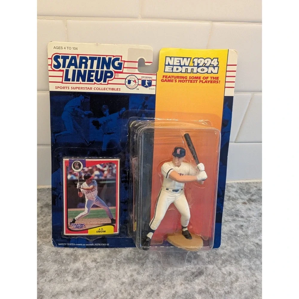 Starting Lineup 1994 J.T. Snow California Angels Vtg Figure & Baseball Card
